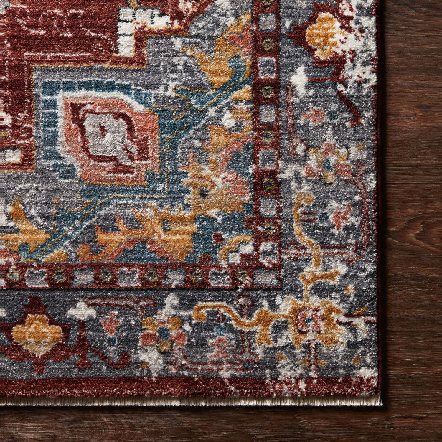 Loloi Samra Brick/Gray Power Loomed Rug