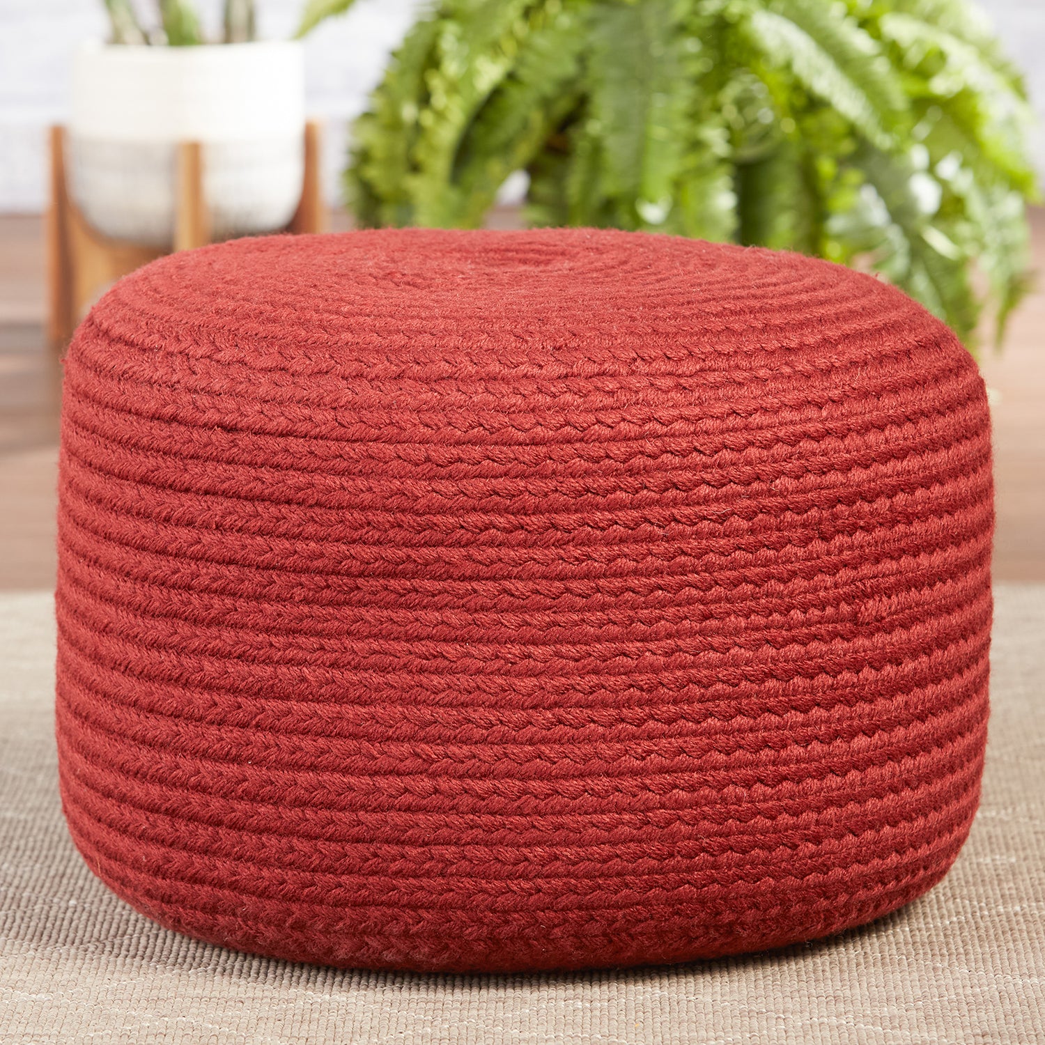Vibe by Jaipur Living Saba Solar Santa Rosa Indoor/Outdoor Pouf