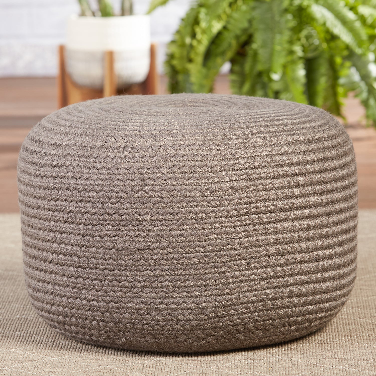 Vibe by Jaipur Living Saba Solar Santa Rosa Indoor/Outdoor Pouf