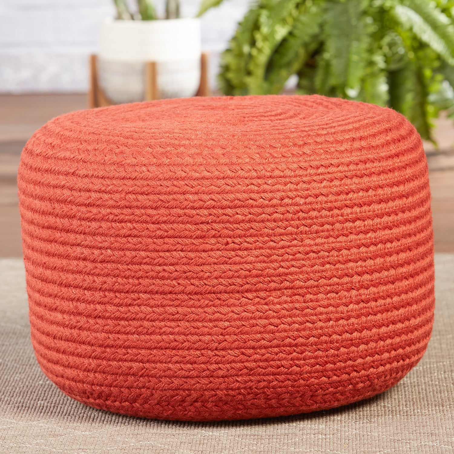 Vibe by Jaipur Living Saba Solar Santa Rosa Indoor/Outdoor Pouf
