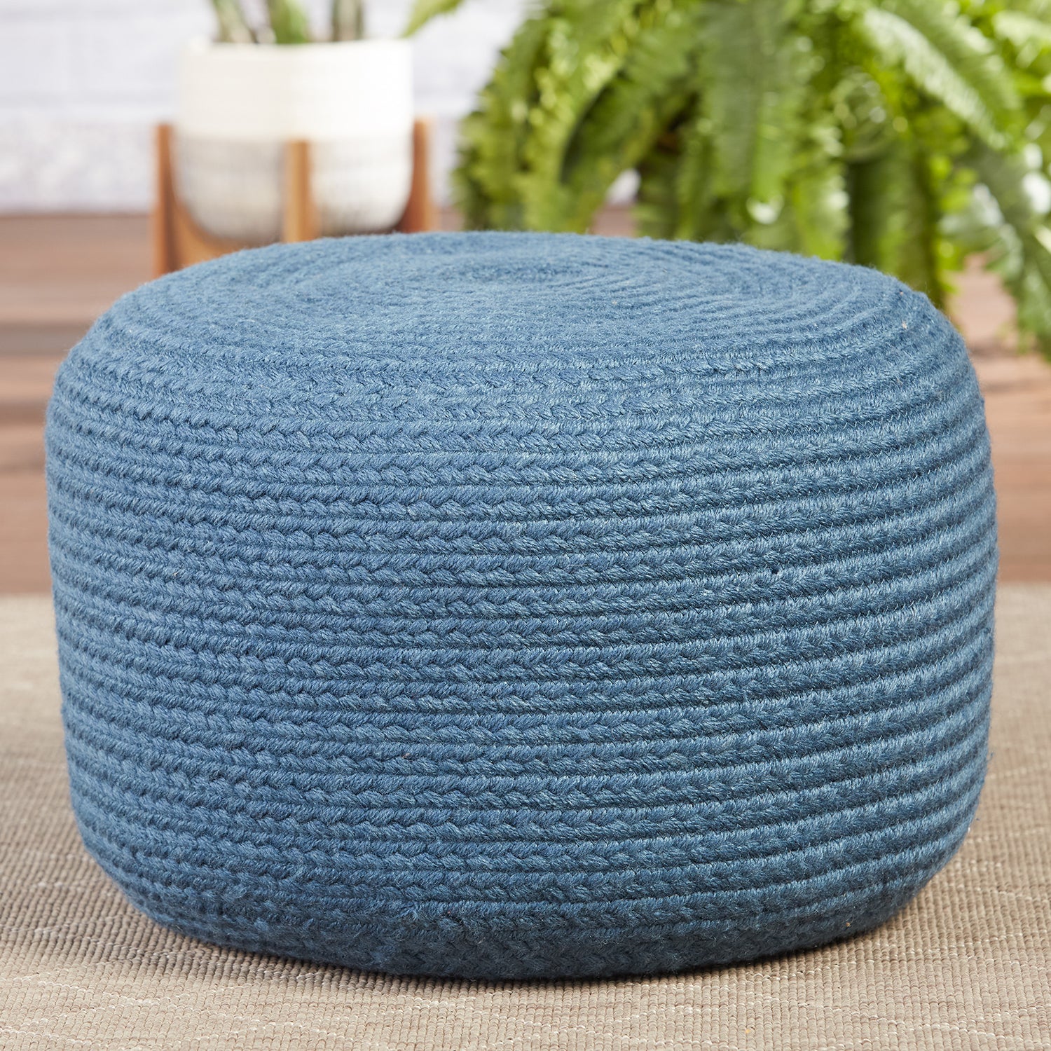 Vibe by Jaipur Living Saba Solar Santa Rosa Indoor/Outdoor Pouf