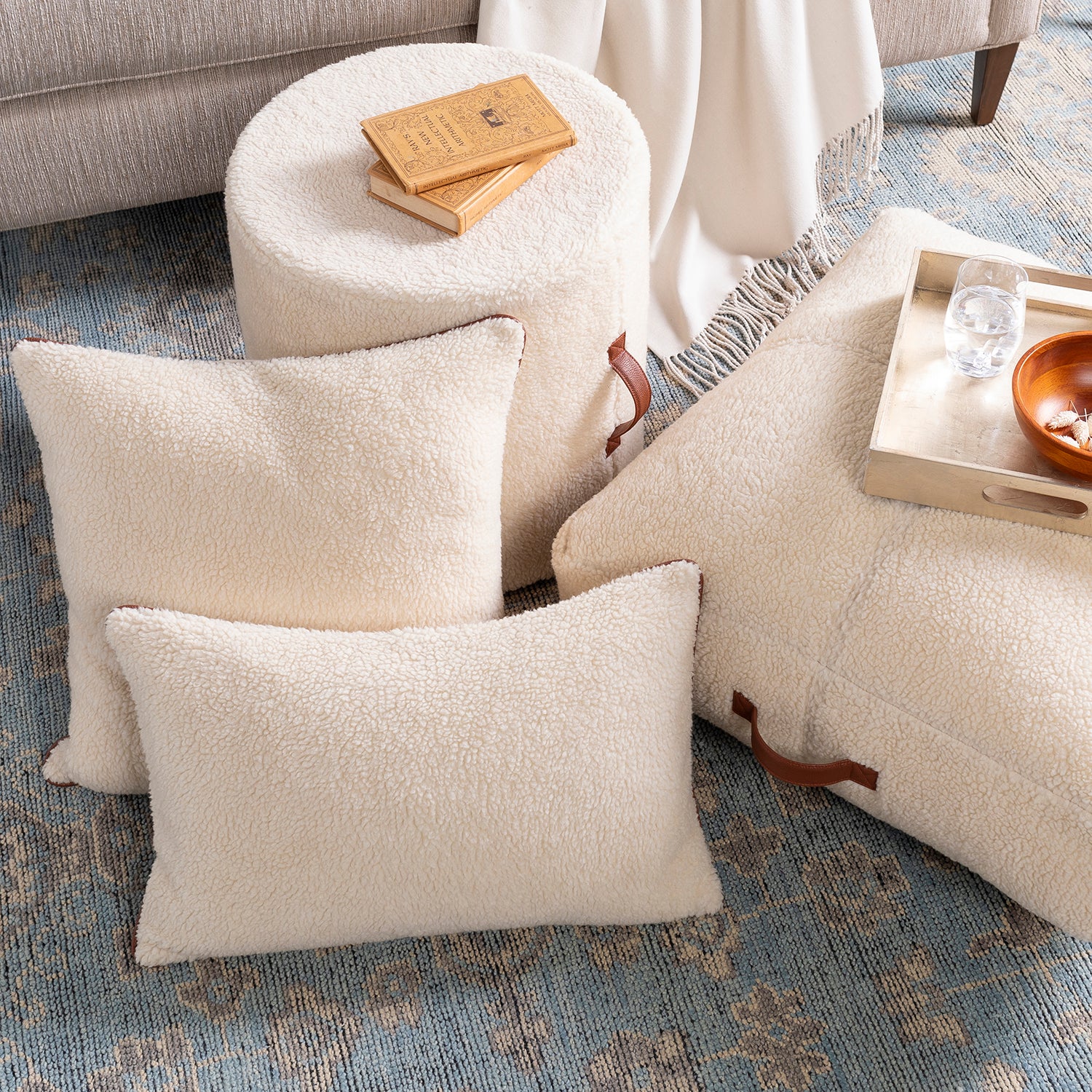 Okatee Faux Fur Floor Pillow