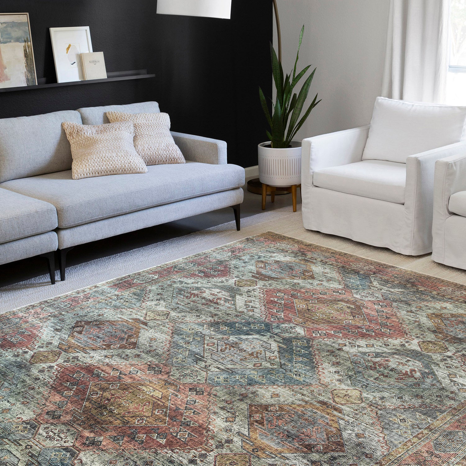 Loloi Skye Apricot/Mist Power Loomed Rug