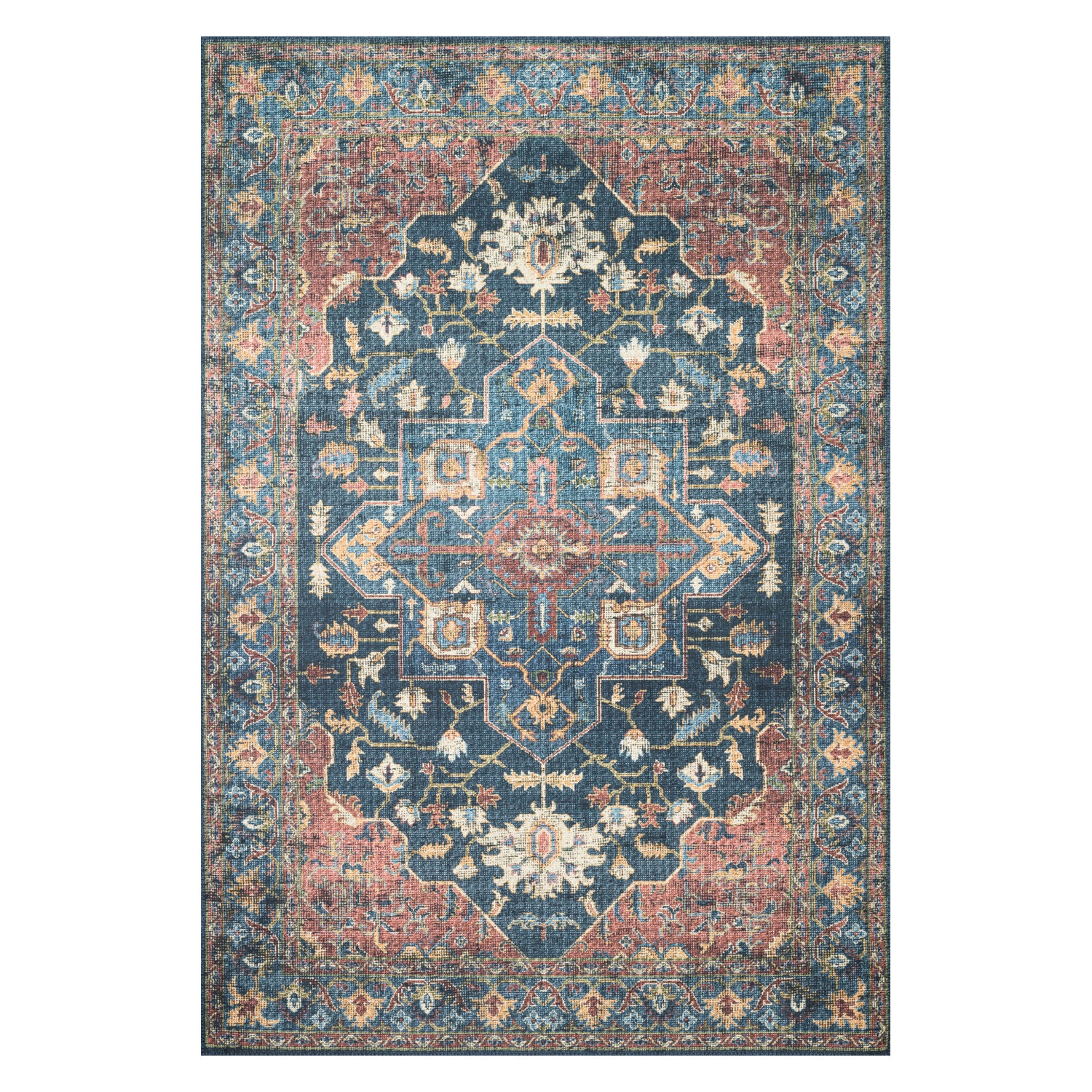 Loloi Skye Denim/Brick Power Loomed Rug