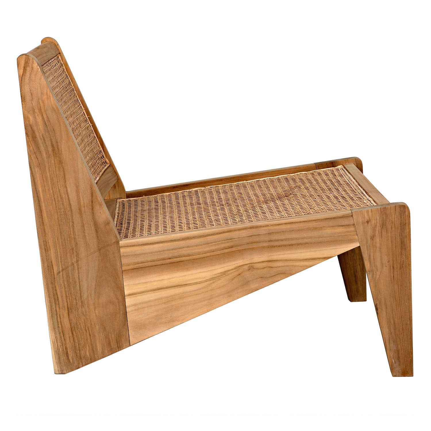 Noir Udine Teak Chair With Caning