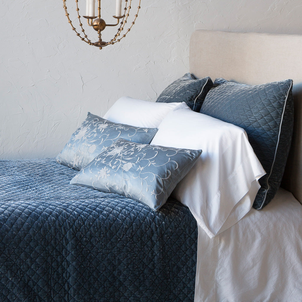 Bella Notte Silk Velvet Quilted Pillow Sham