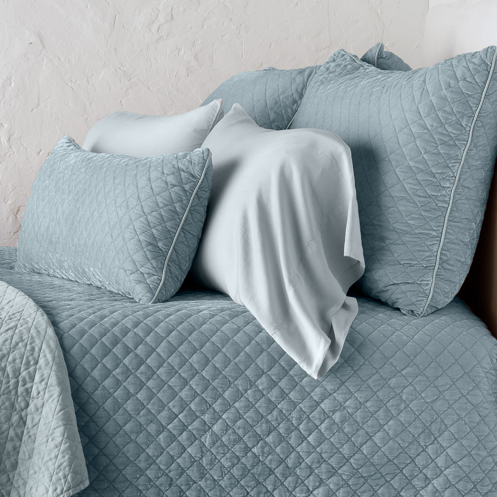 Bella Notte Silk Velvet Quilted Pillow Sham