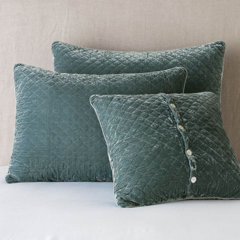 Bella Notte Silk Velvet Quilted Pillow Sham