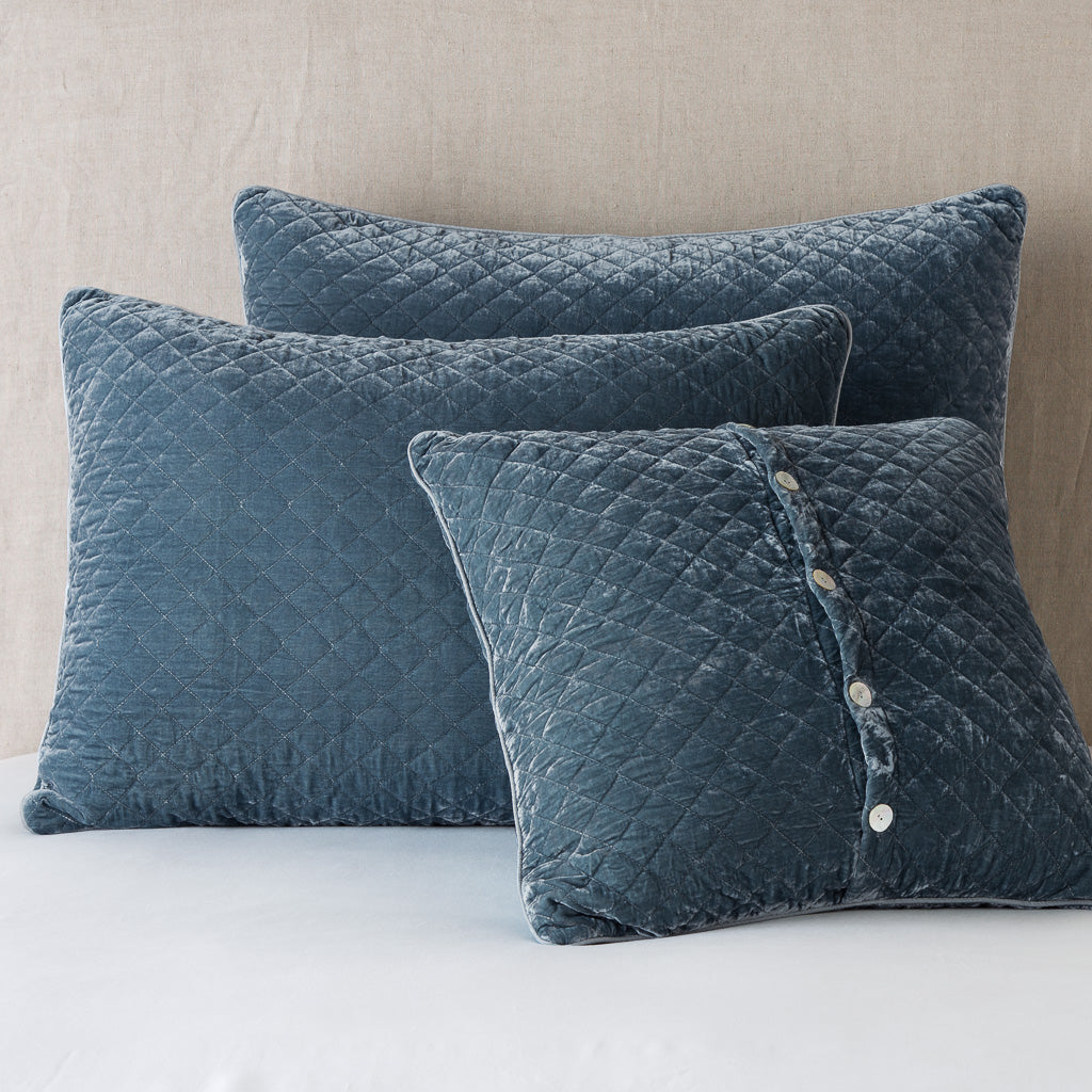 Bella Notte Silk Velvet Quilted Pillow Sham