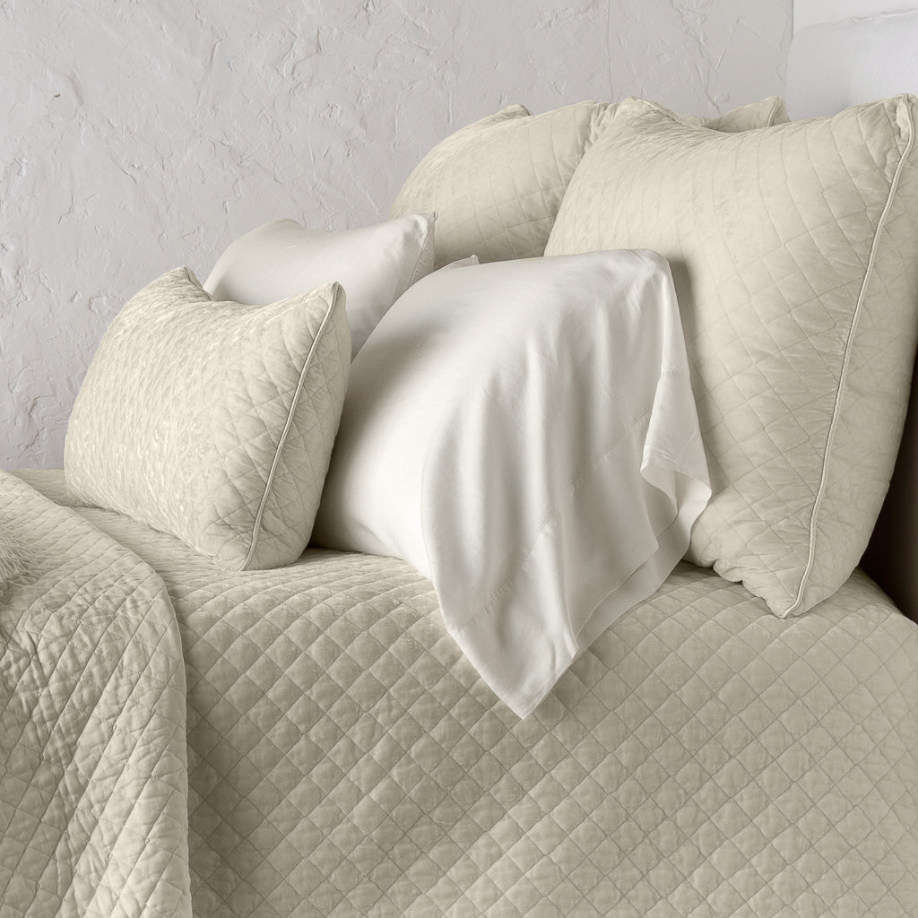 Bella Notte Silk Velvet Quilted Pillow Sham