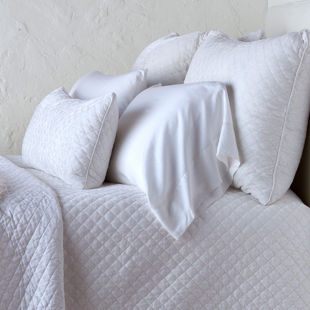 Bella Notte Silk Velvet Quilted Pillow Sham