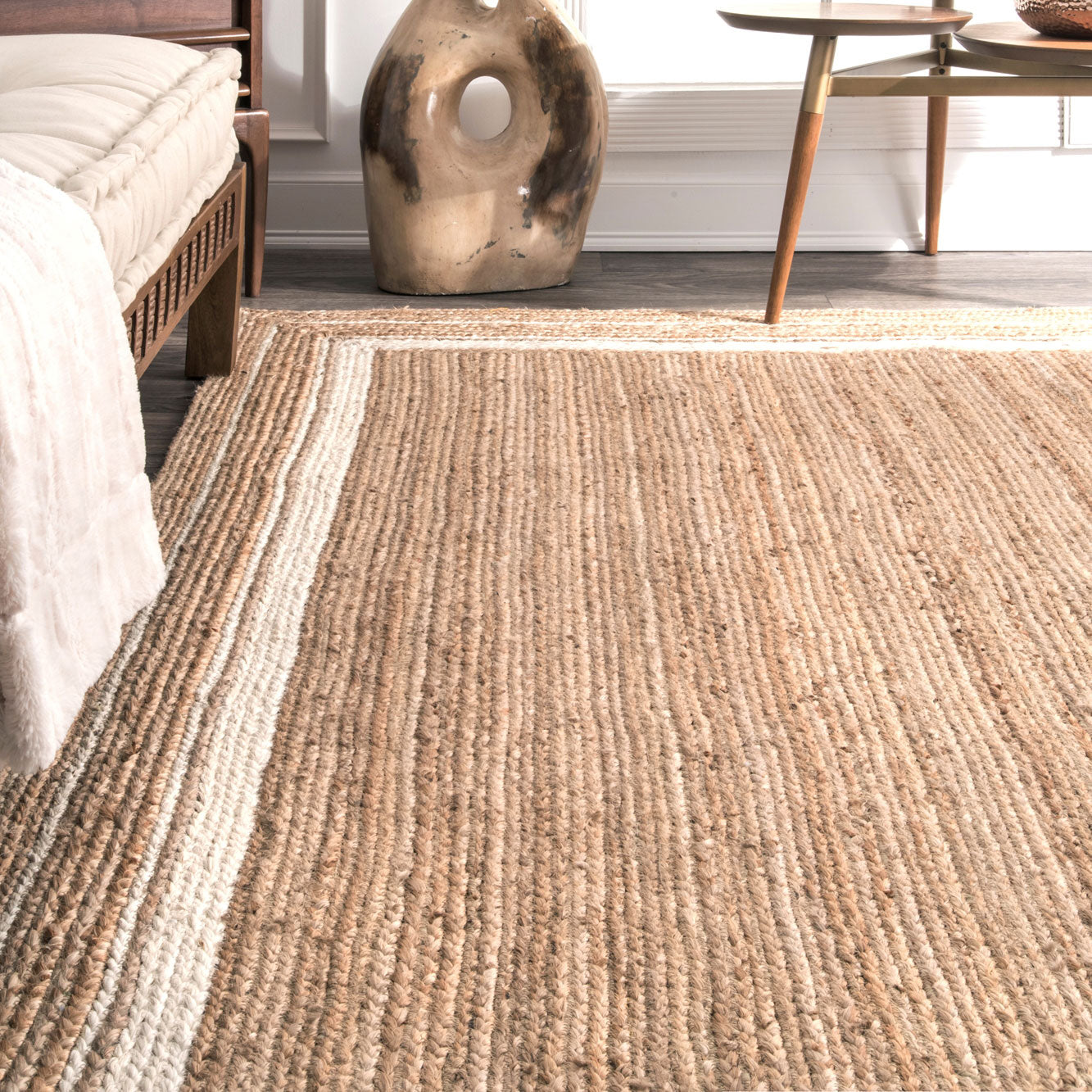 Haley Border Jute Flatweave Rug