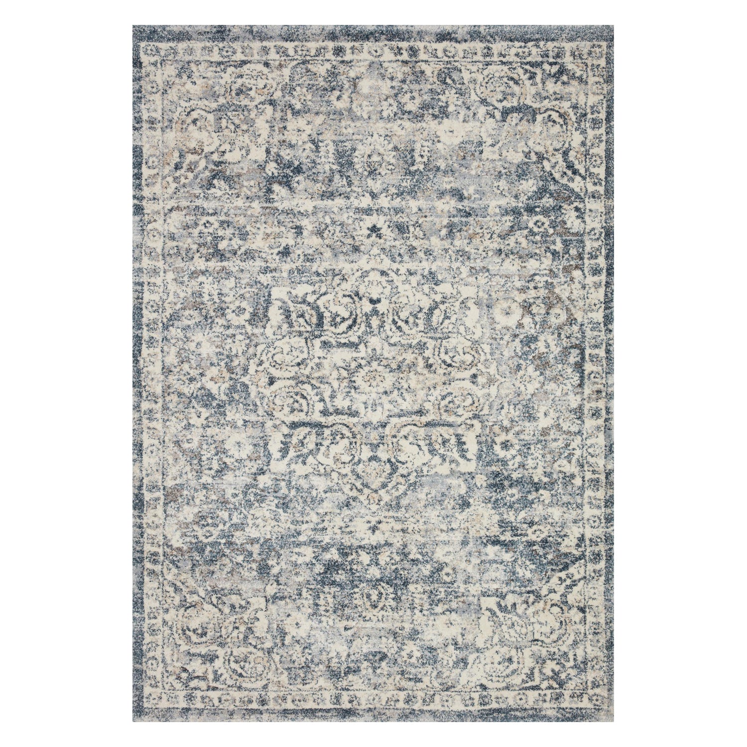 Loloi Theory Ivory/Blue Power Loomed Rug