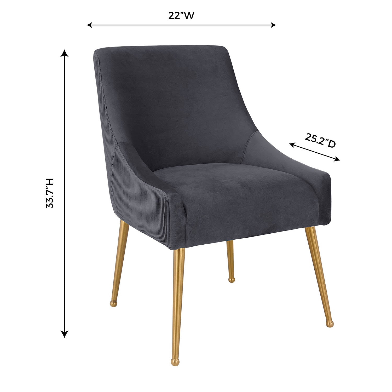 TOV Furniture Beatrix Pleated Velvet Side Chair