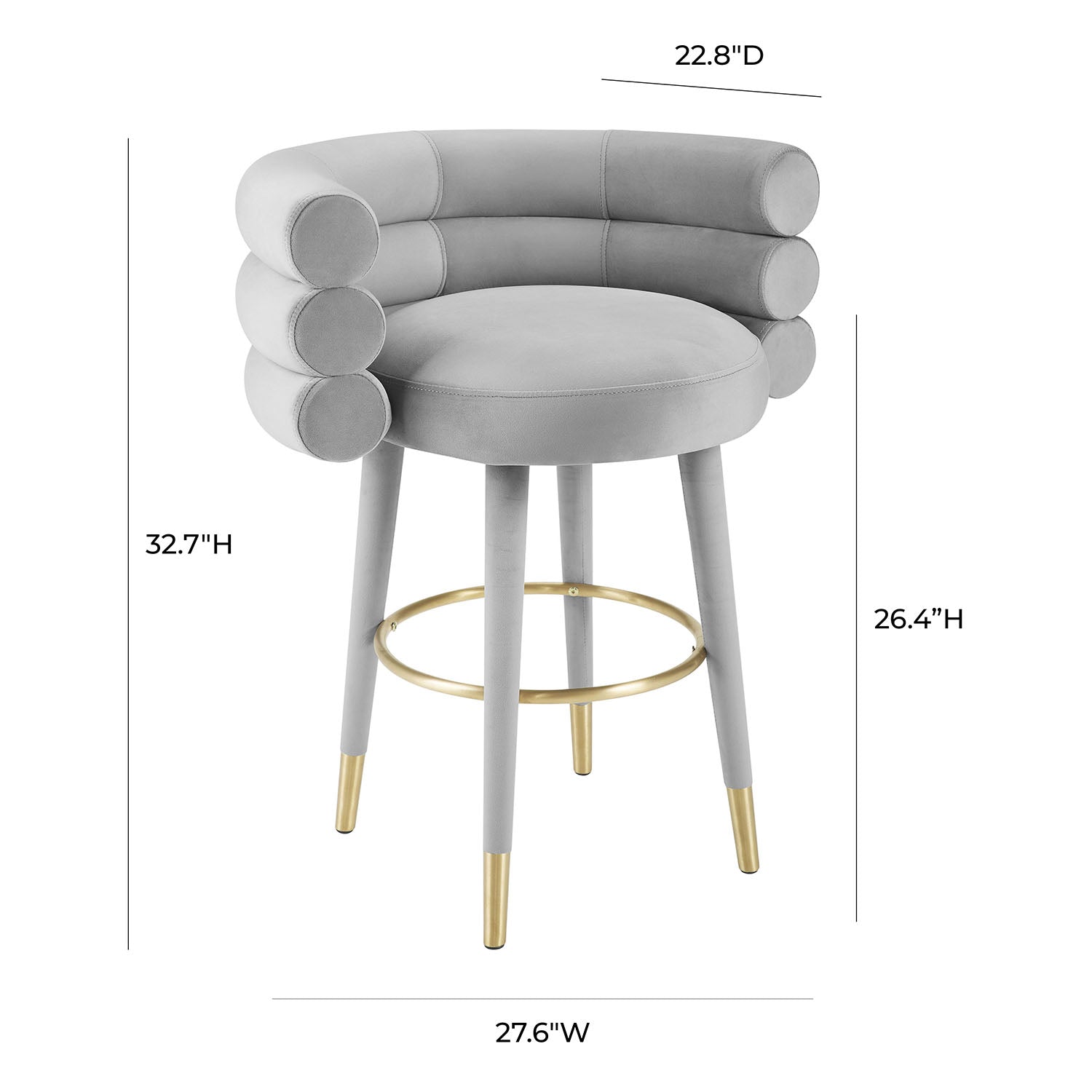 TOV Furniture Betty Velvet Counter Stool
