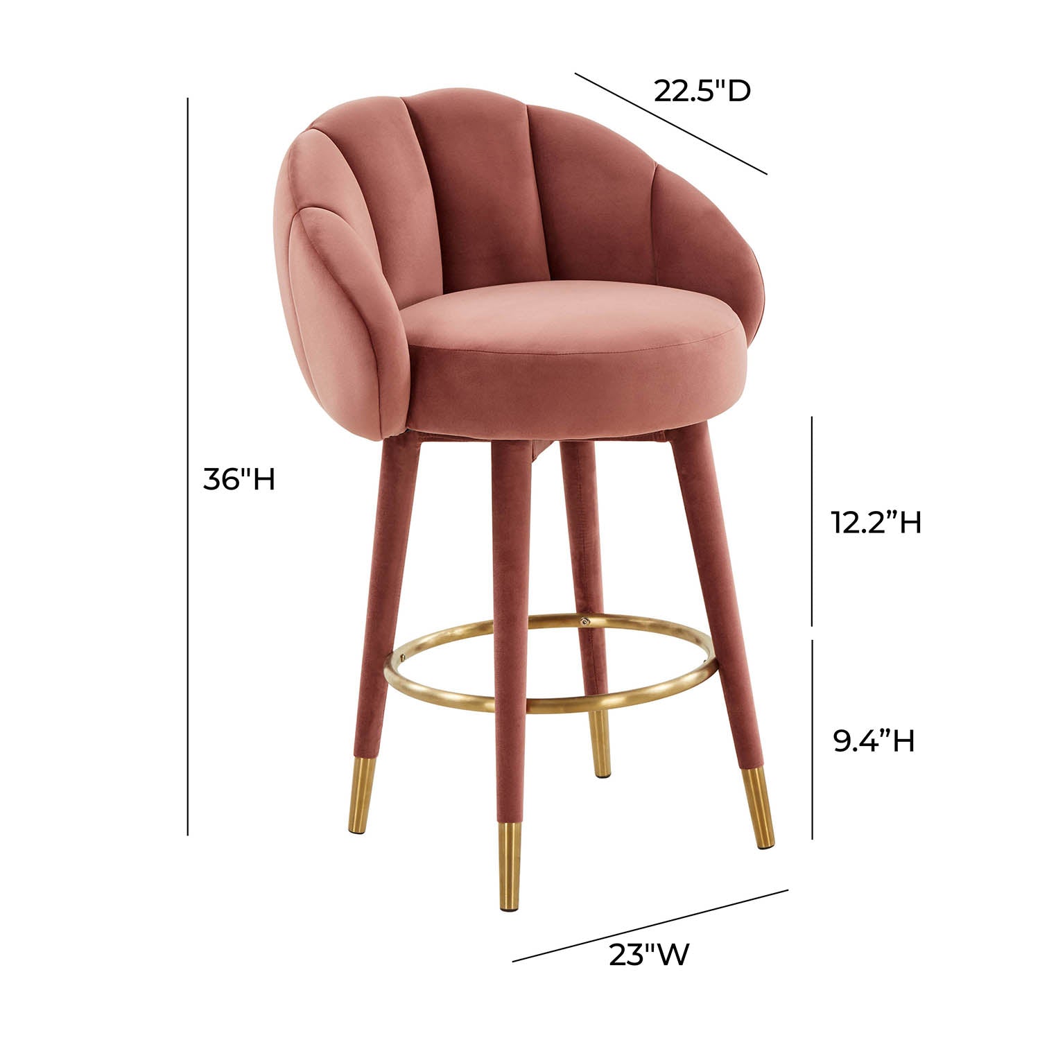 TOV Furniture Myla Swivel Counter Stool
