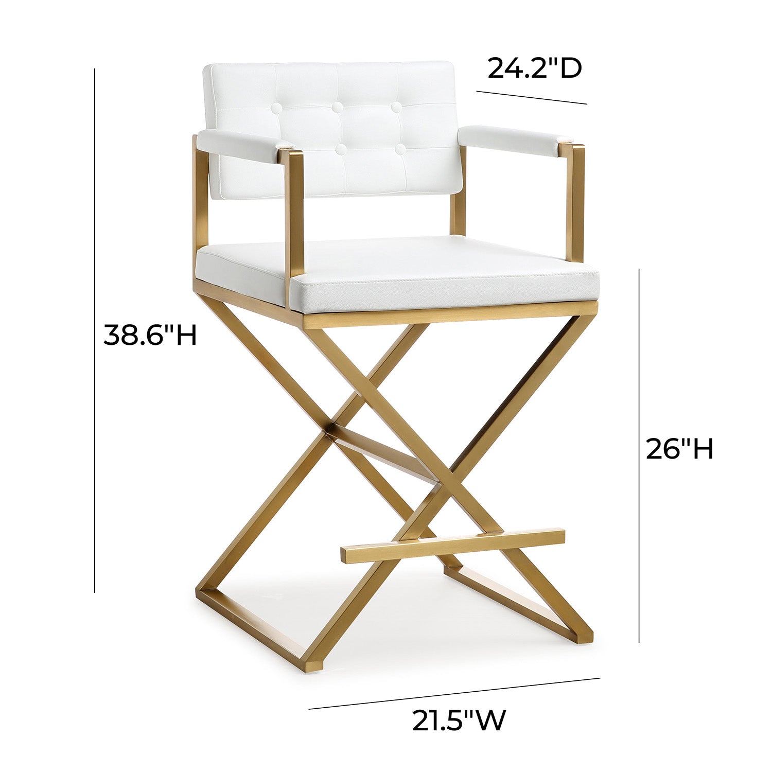 TOV Furniture Director Gold Counter Stool