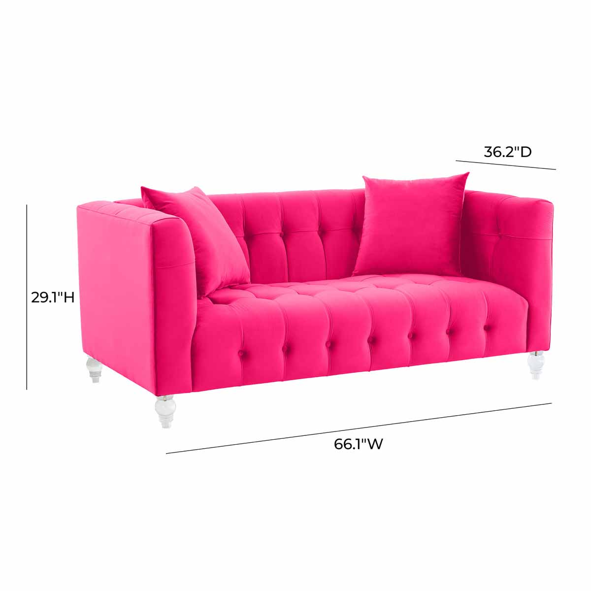 TOV Furniture Bea Velvet Loveseat