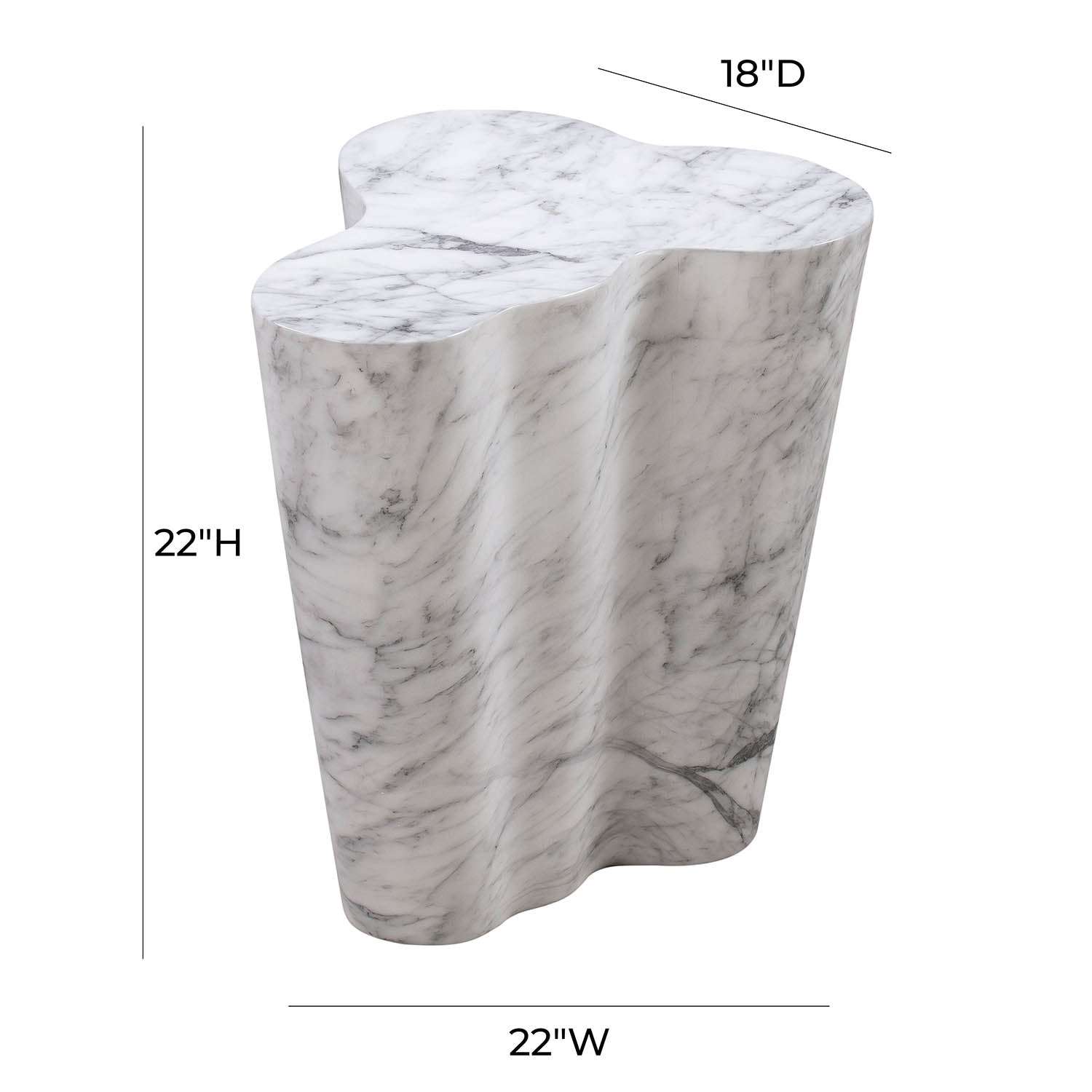 TOV Furniture Slab Marble Side Table