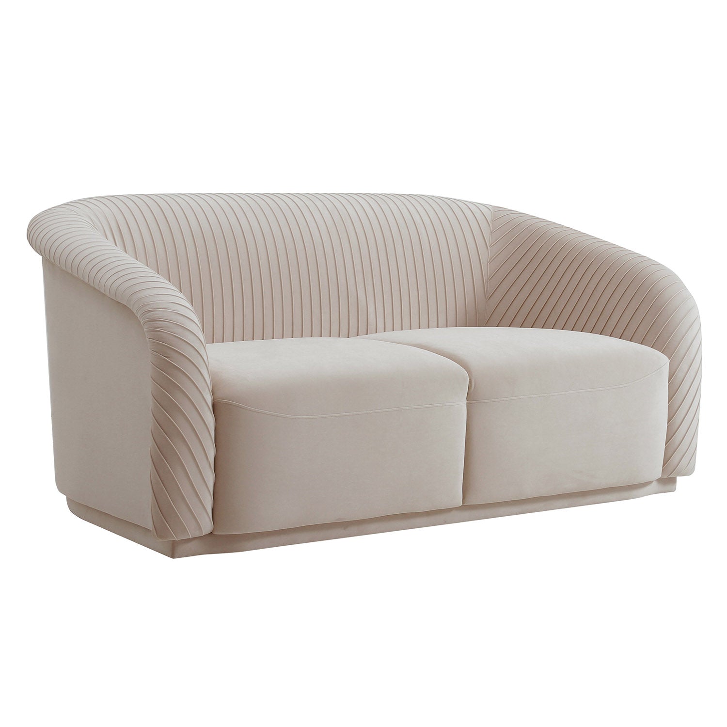 TOV Furniture Yara Pleated Velvet Loveseat