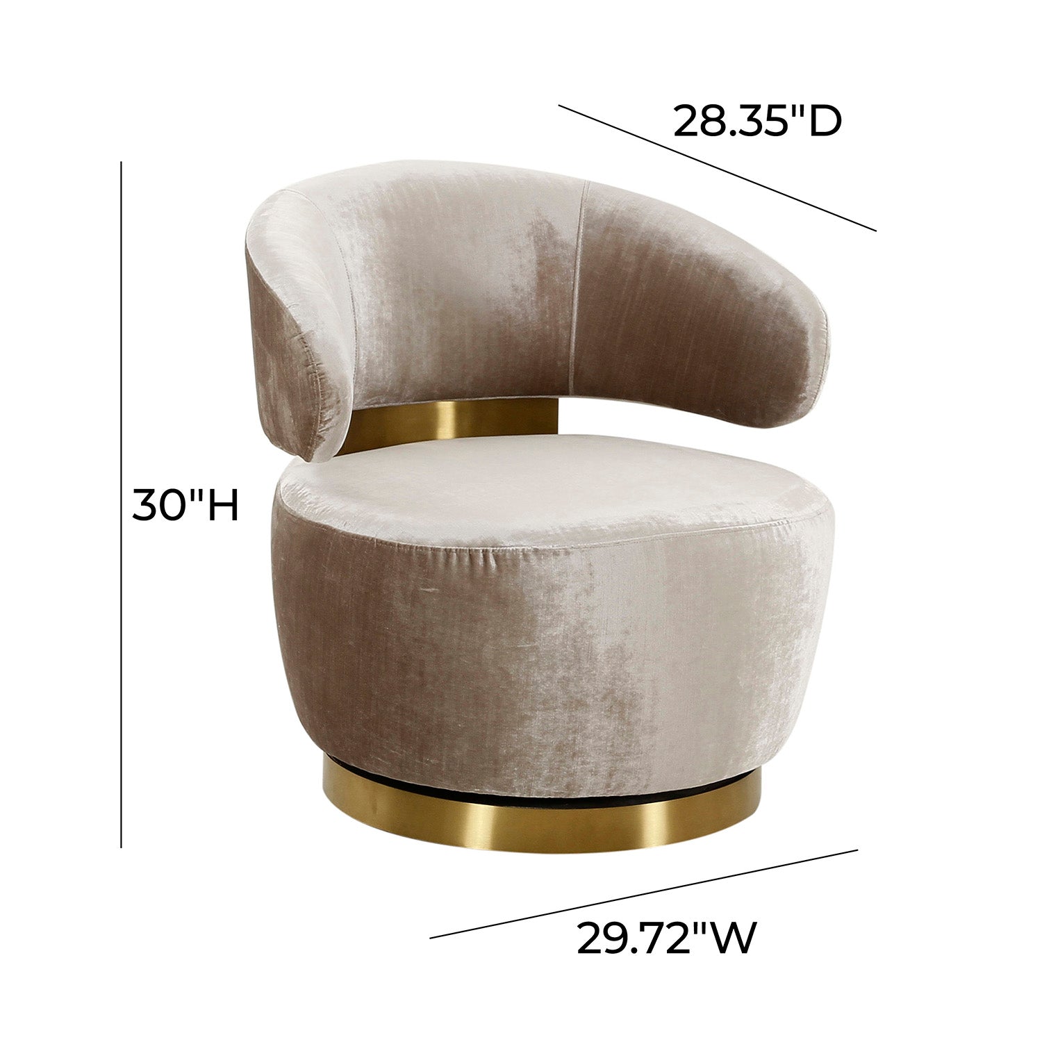 TOV Furniture Austin Velvet Swivel Chair