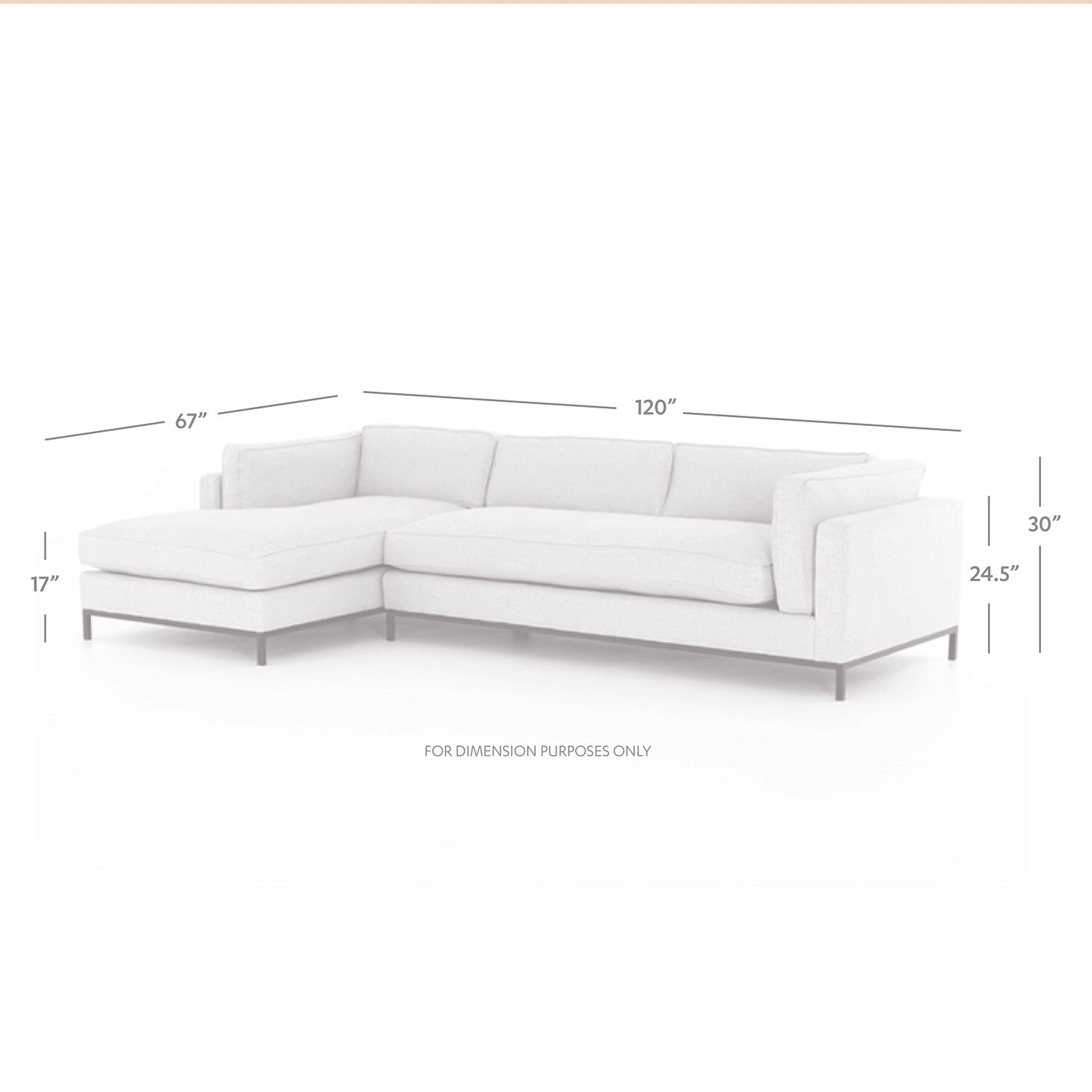 Four Hands Grammercy 2 Piece Left Sectional Sofa - Final Sale