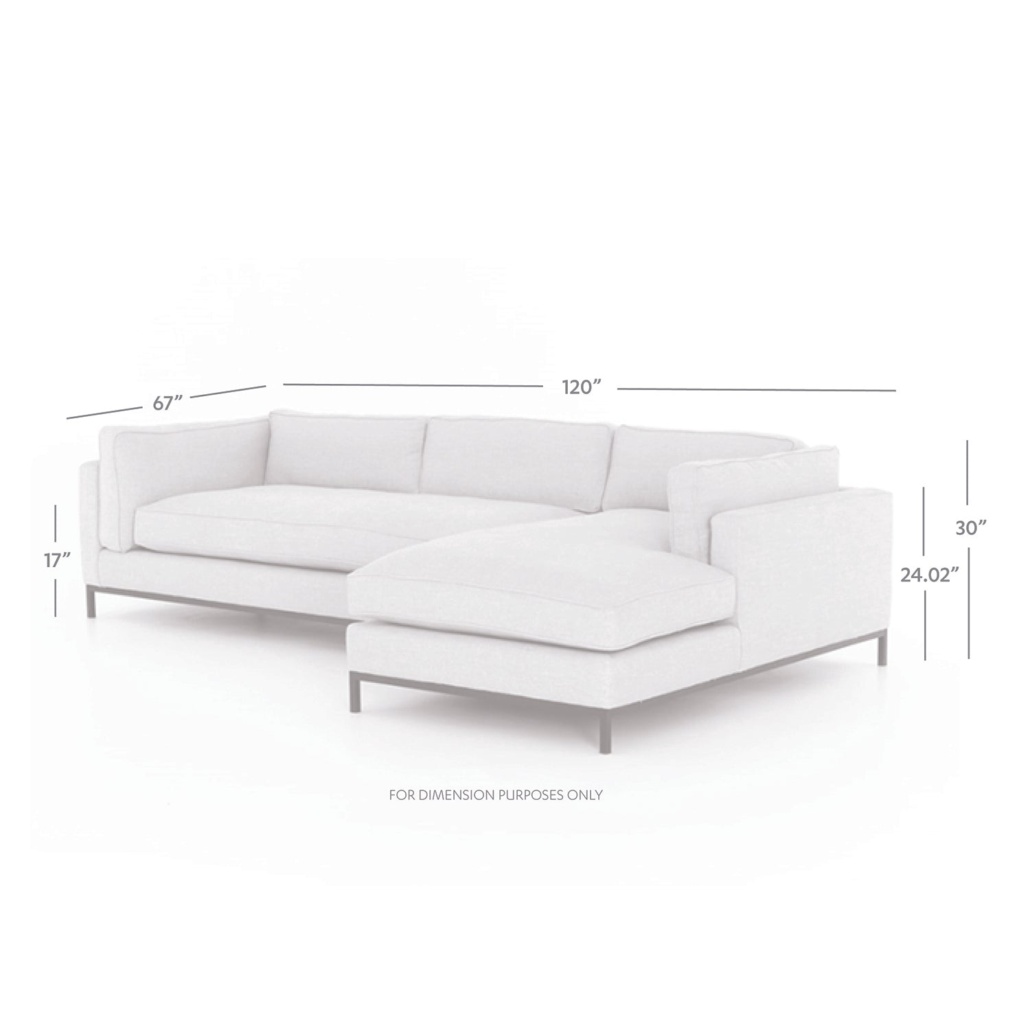 Four Hands Grammercy 2 Piece Right Sectional Sofa - Final Sale