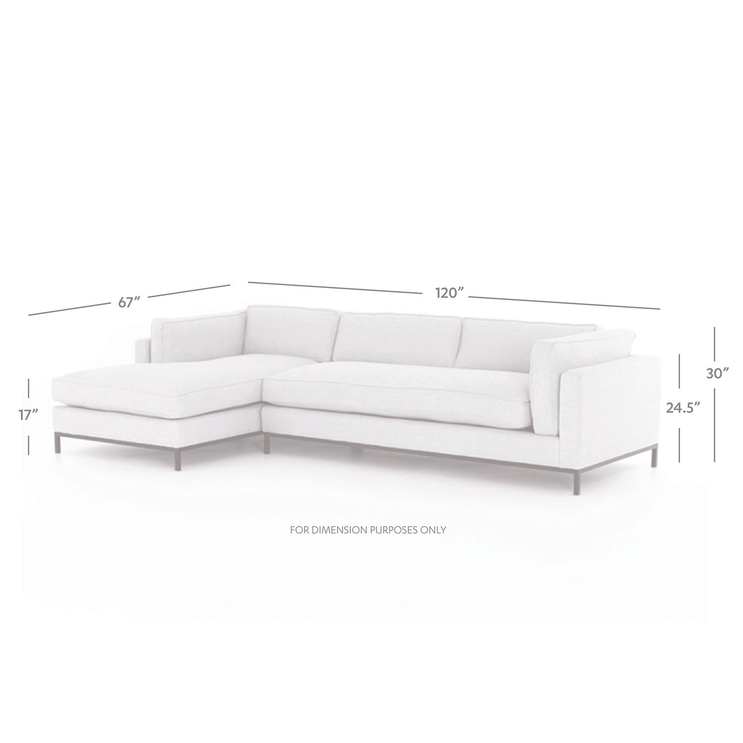 Four Hands Grammercy 2 Piece Left Sectional Sofa - Final Sale