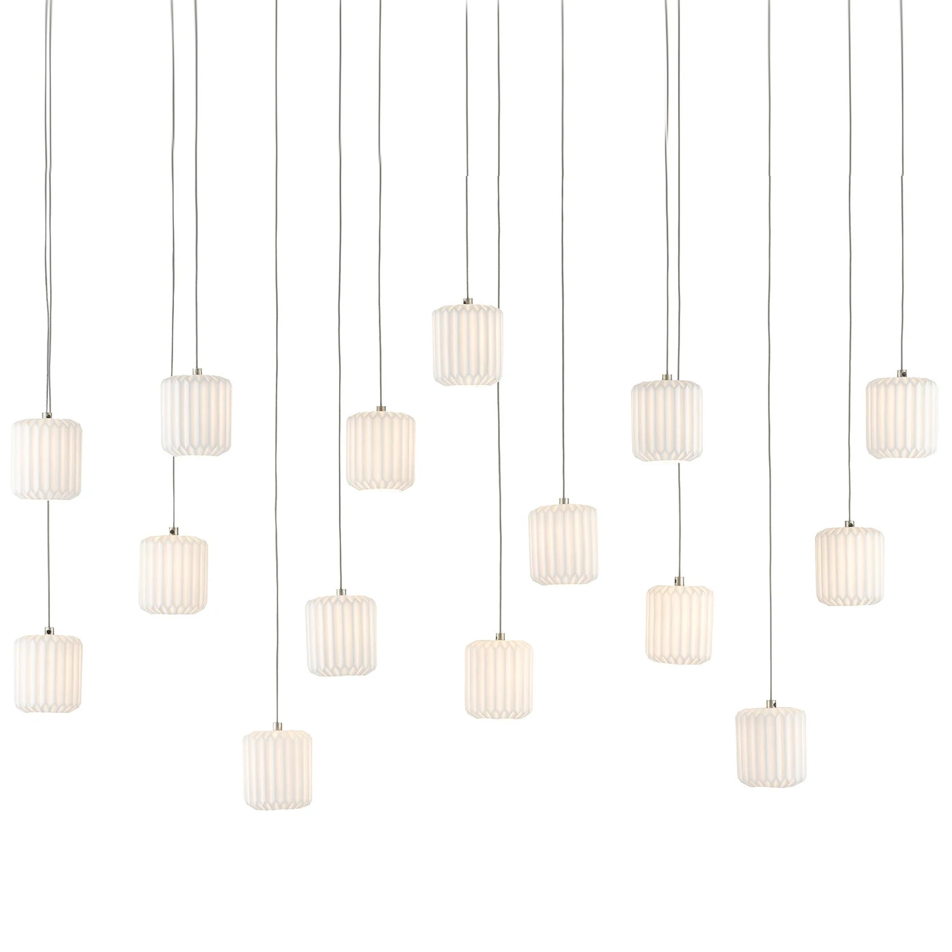 Currey & Co Dove Rectangular 15-Light Multi-Drop Pendant