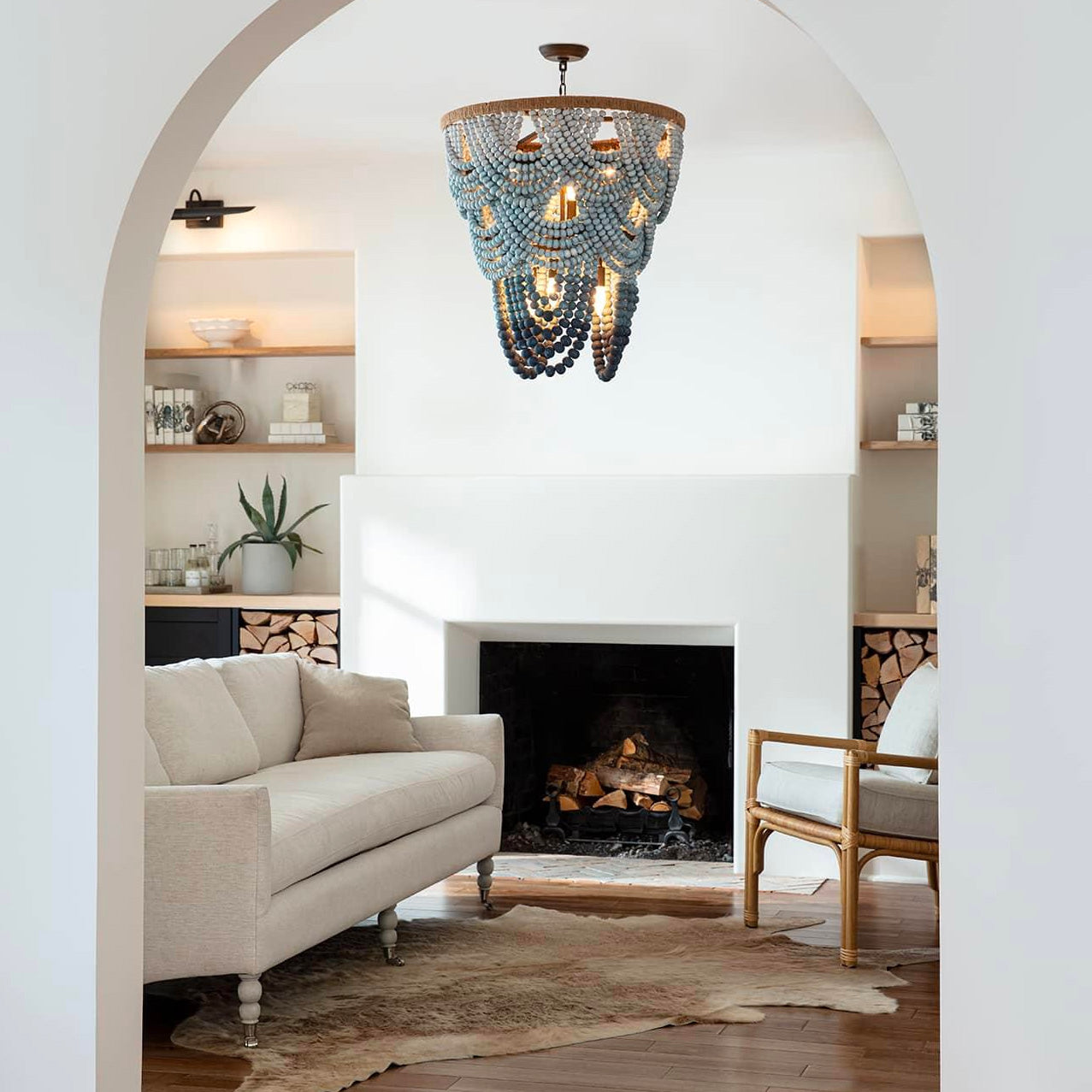 Regina Andrew Ombre Wood Bead Chandelier