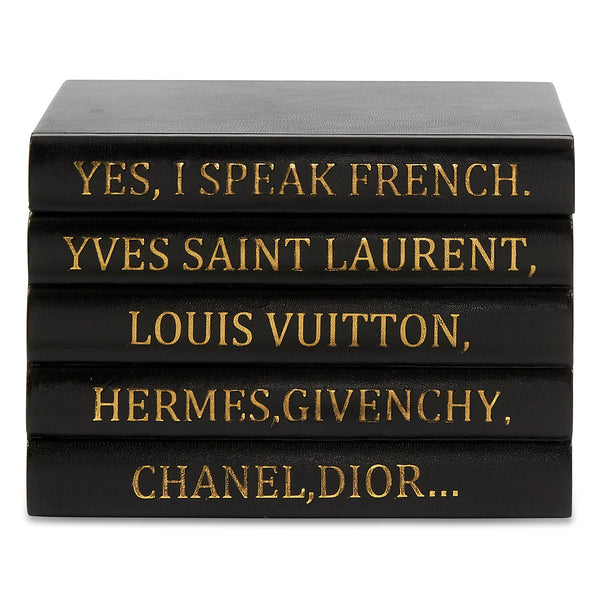 Yes I speak French Leather Book Box – Paynes Gray