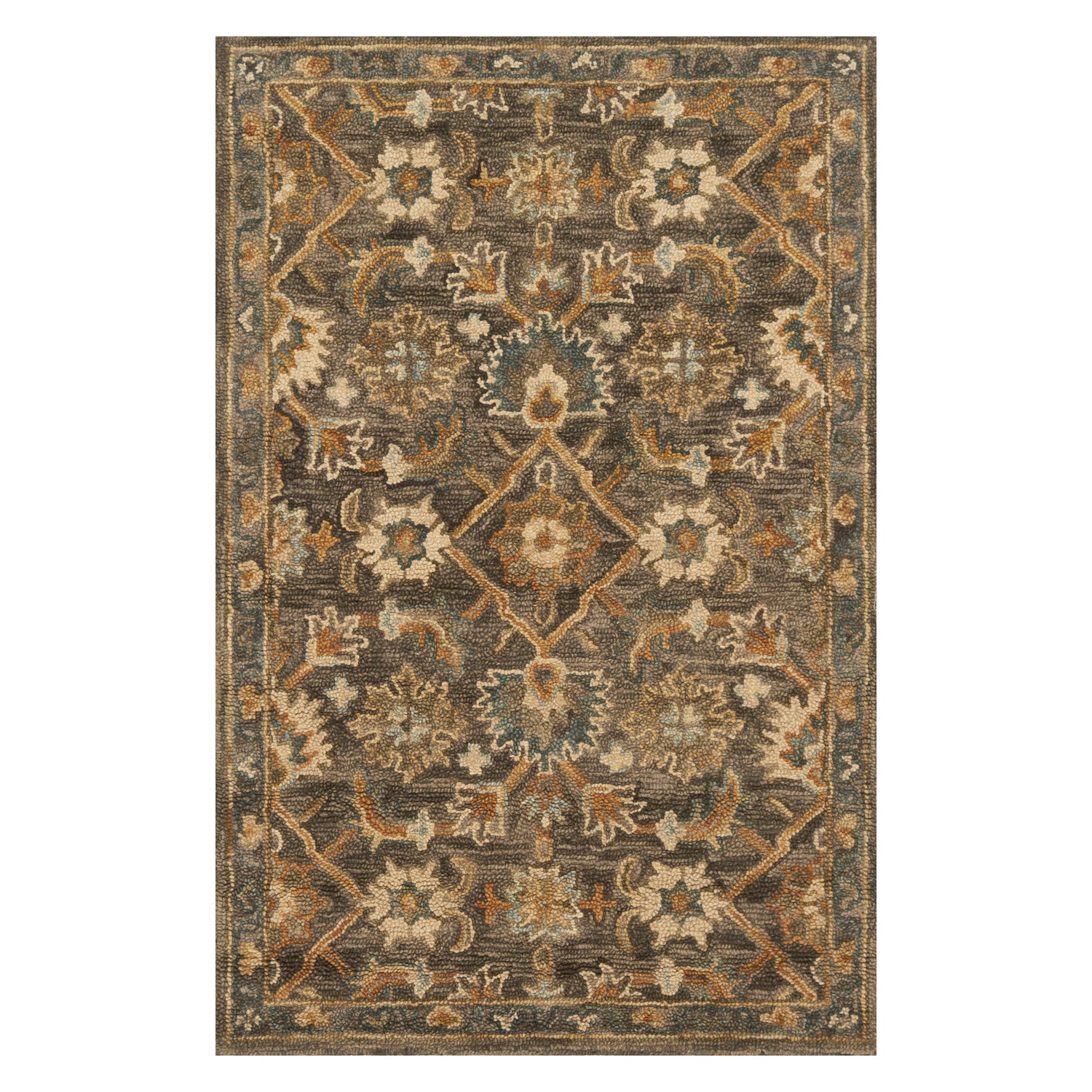 Loloi Victoria Dark Taupe/Multi Hooked Rug