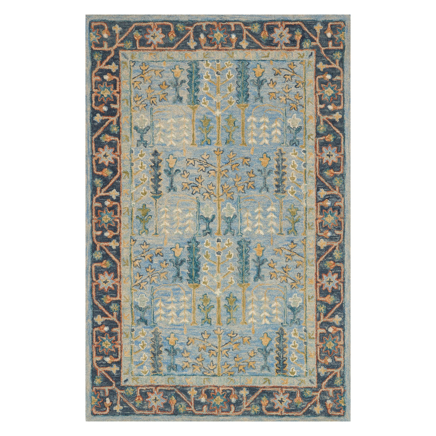 Loloi Victoria Light Blue/Dark Blue Hooked Rug