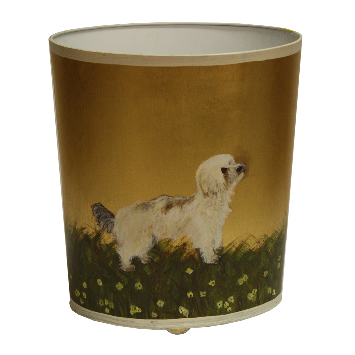 Worlds Away Yorkie Wastebasket