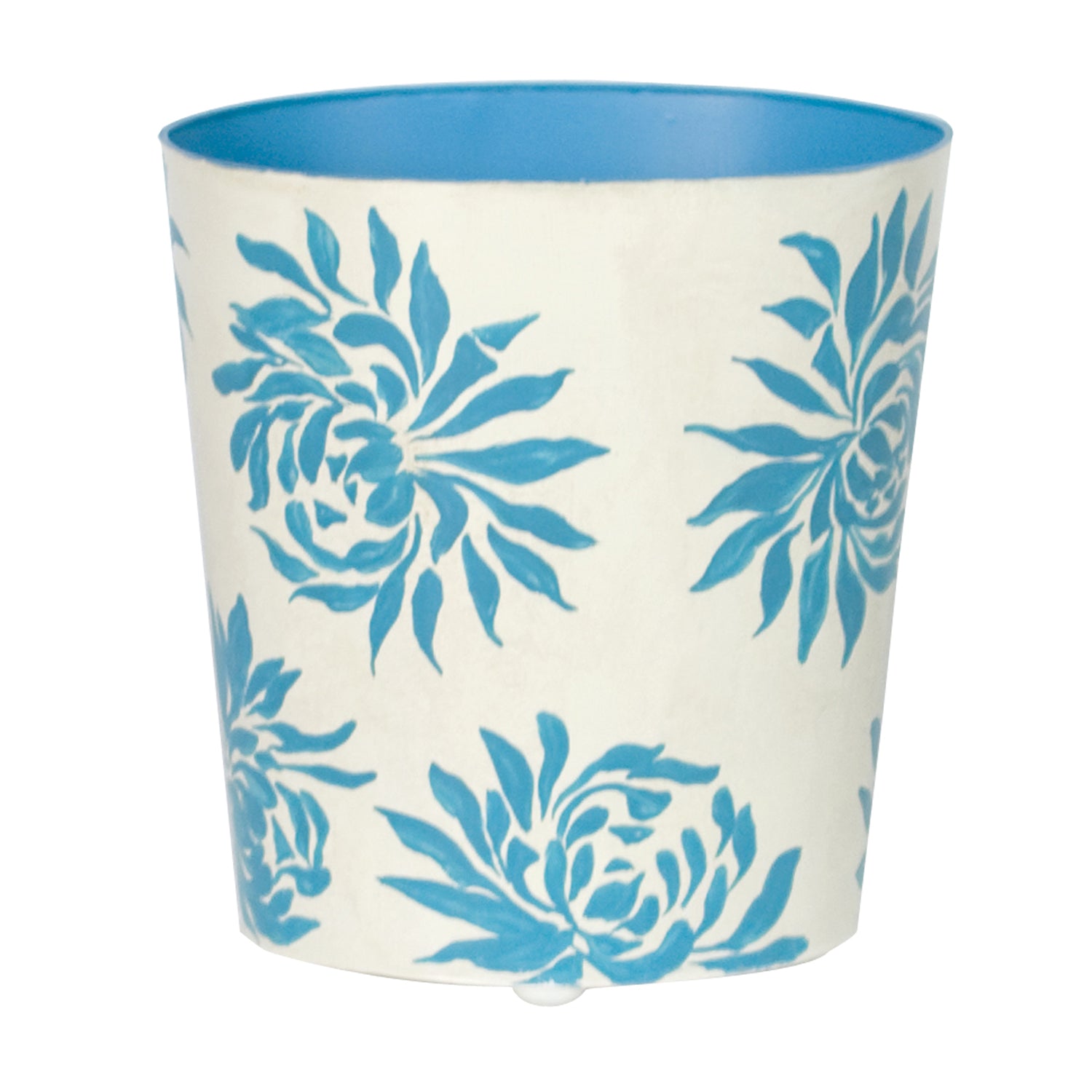 Worlds Away Floral Wastebasket