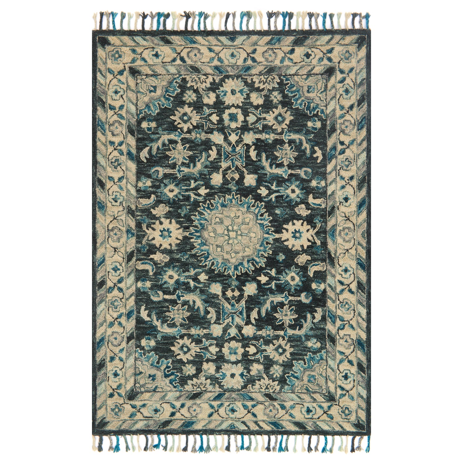 Loloi Zharah Teal/Gray Hooked Rug