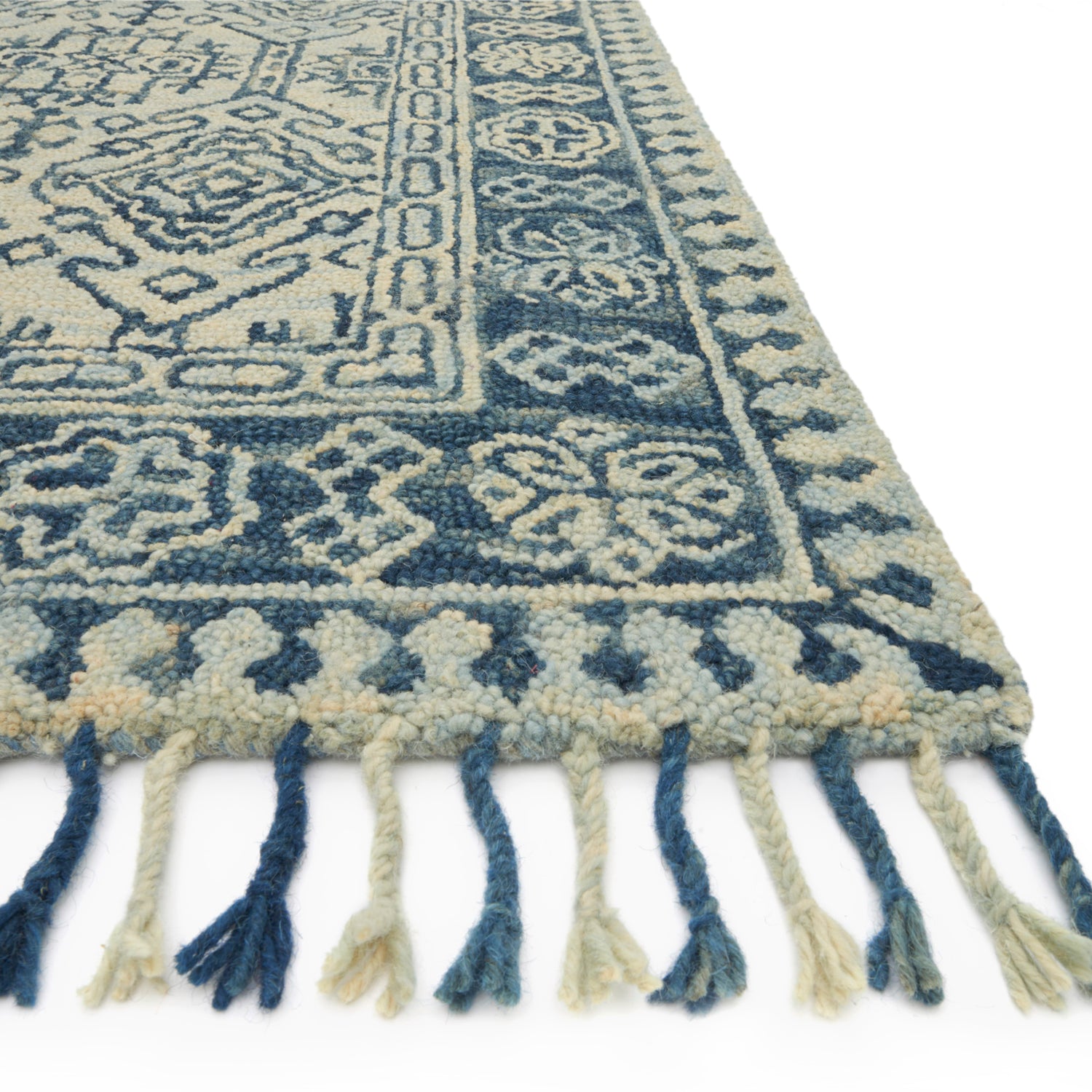 Loloi Zharah Mist/Blue Hooked Rug