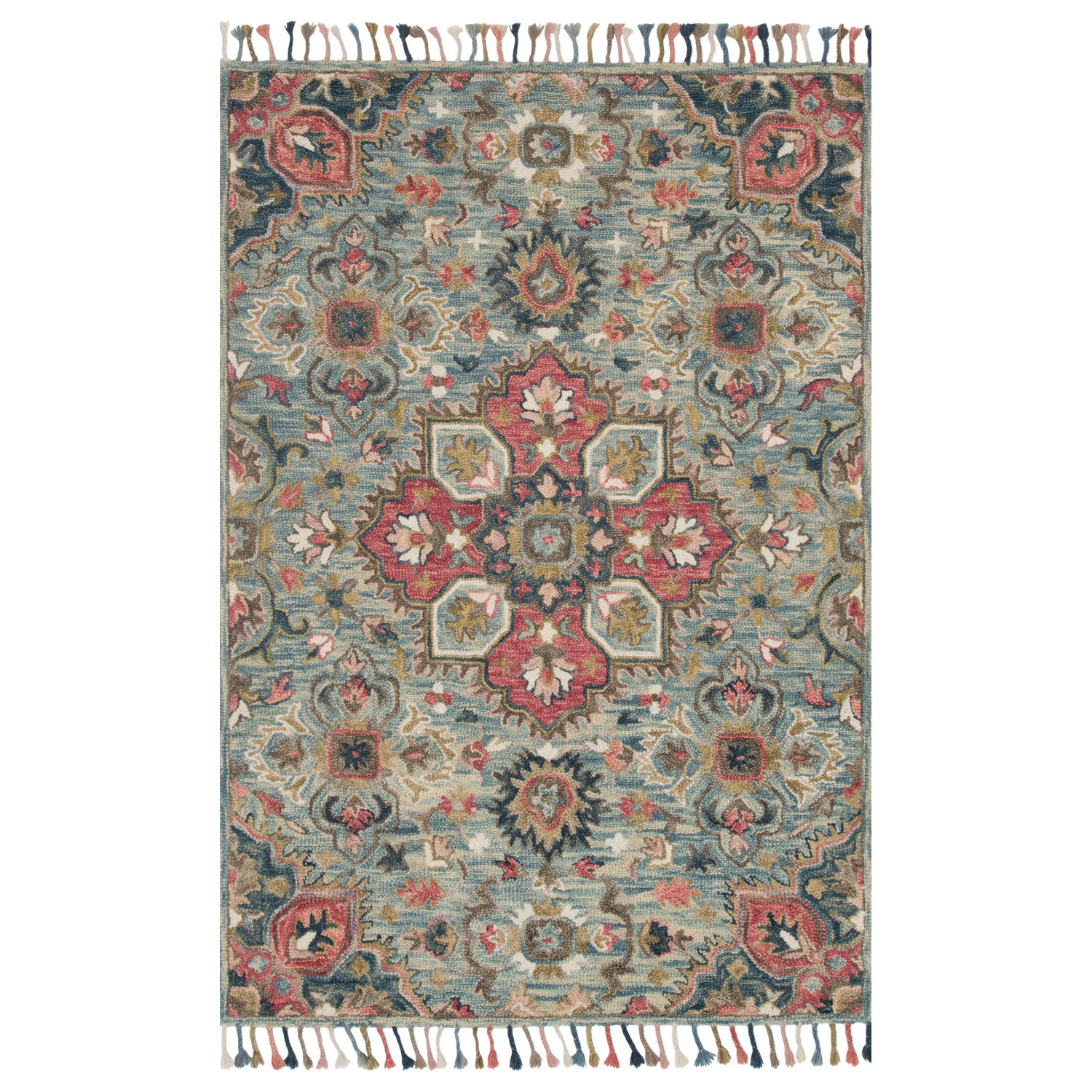 Loloi Zharah Light Blue/Multi Hooked Rug