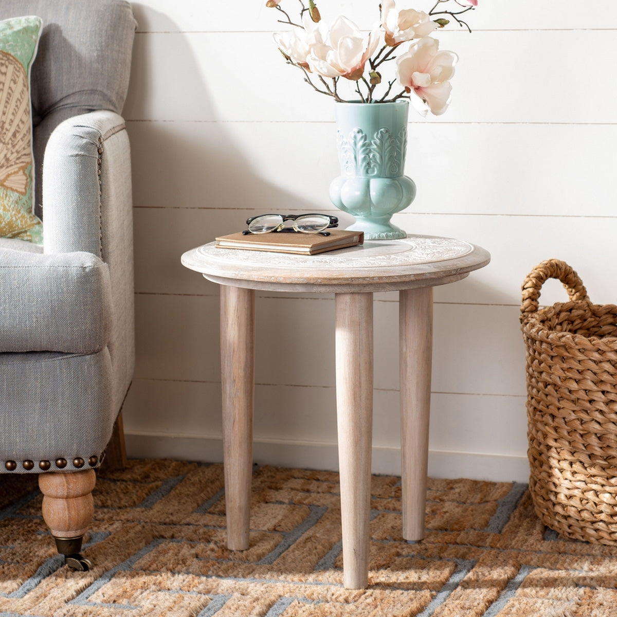 Margie Carved Side Table