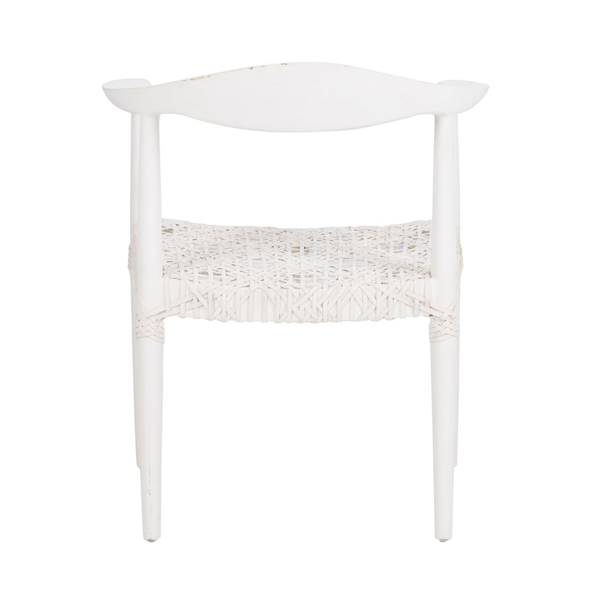 Maia Leather Woven Accent Chair