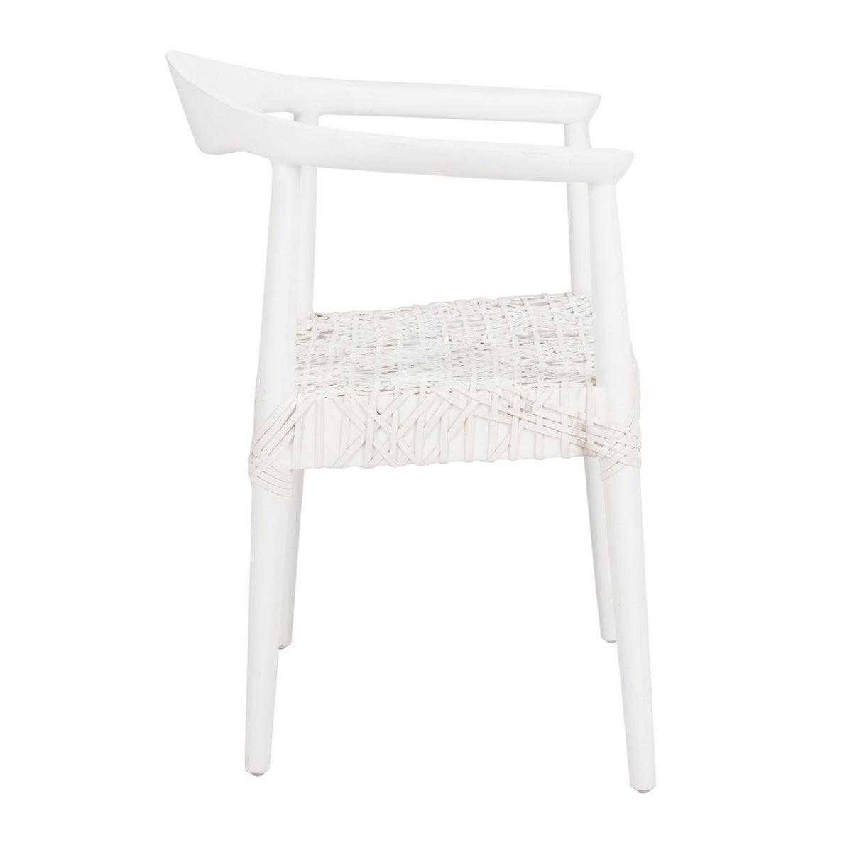 Maia Leather Woven Accent Chair