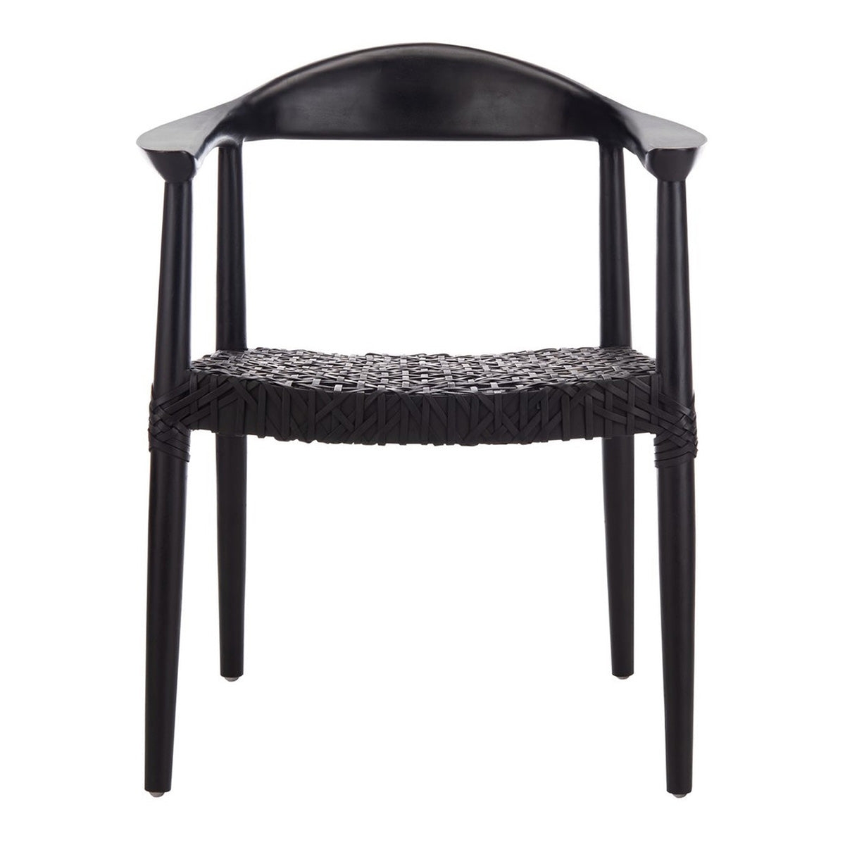 Maia Leather Woven Accent Chair
