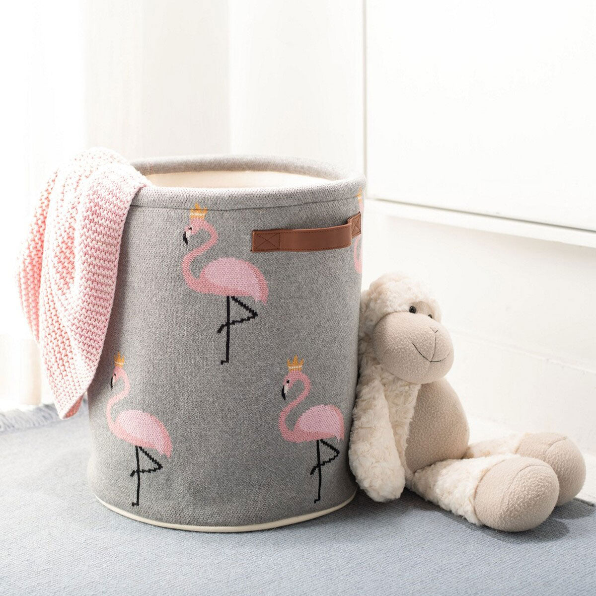 Pink Flamingo Kids Storage Basket