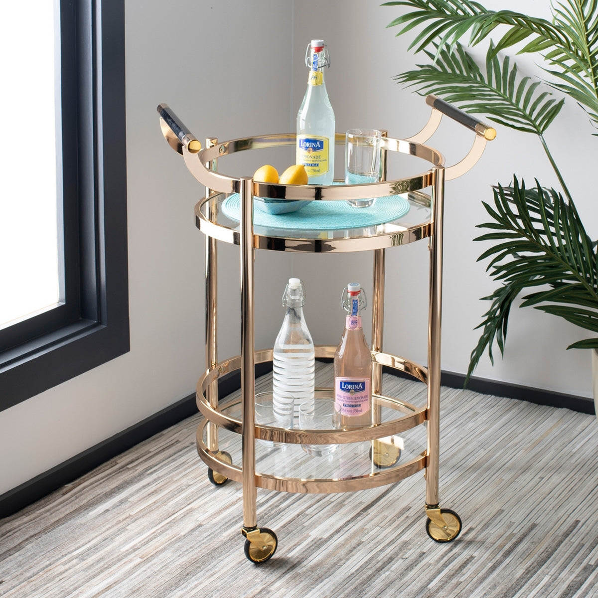 Darcie 2 Tier Round Bar Cart