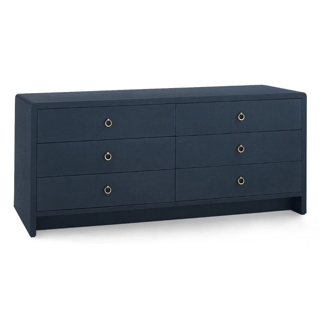 Villa and House Bryant Linen Extra Wide Large 6 Drawer Dresser