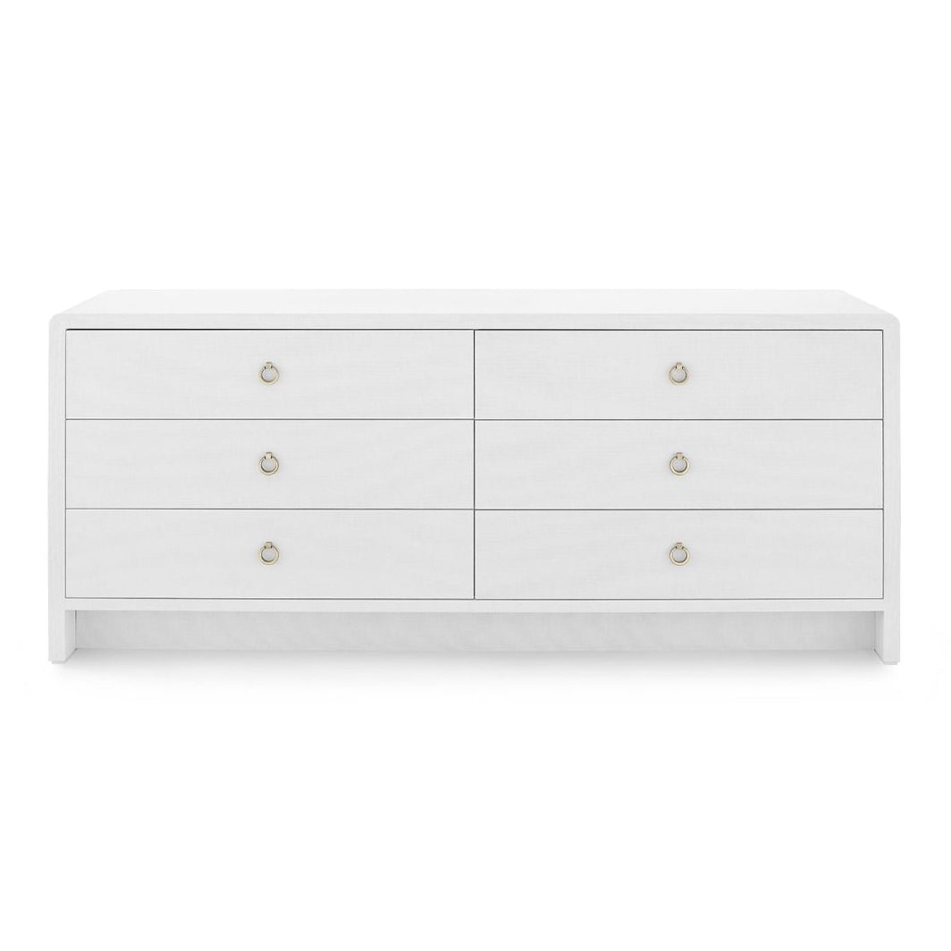 Villa and House Bryant Linen Extra Wide Large 6 Drawer Dresser