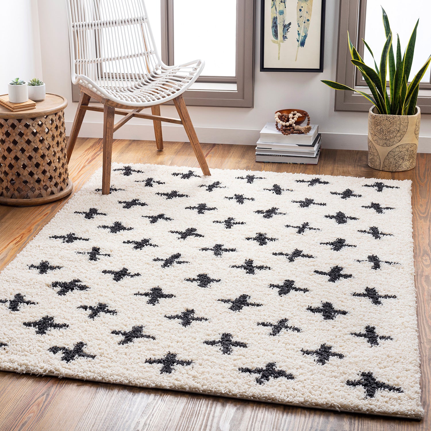 Livabliss Beni Shag Orla Machine Woven Rug