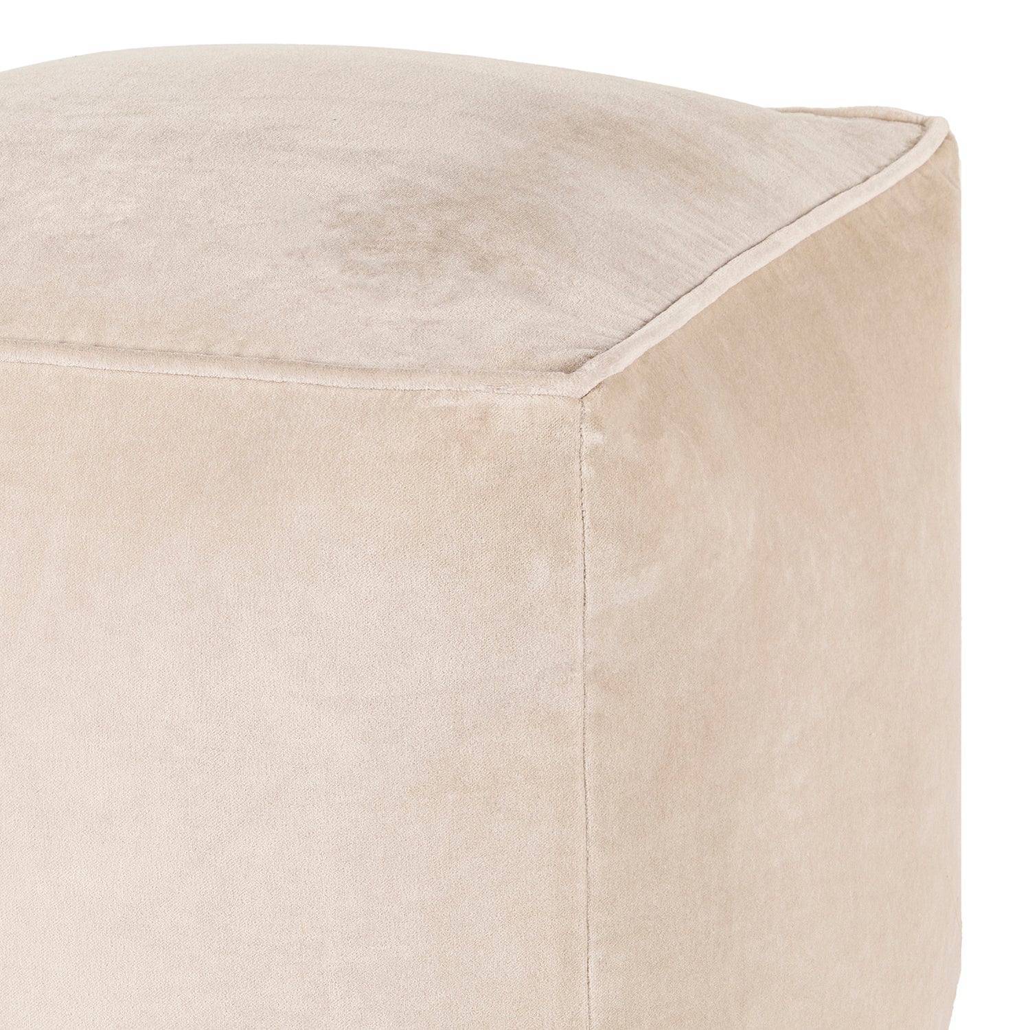 Olivia Cotton Velvet Pouf