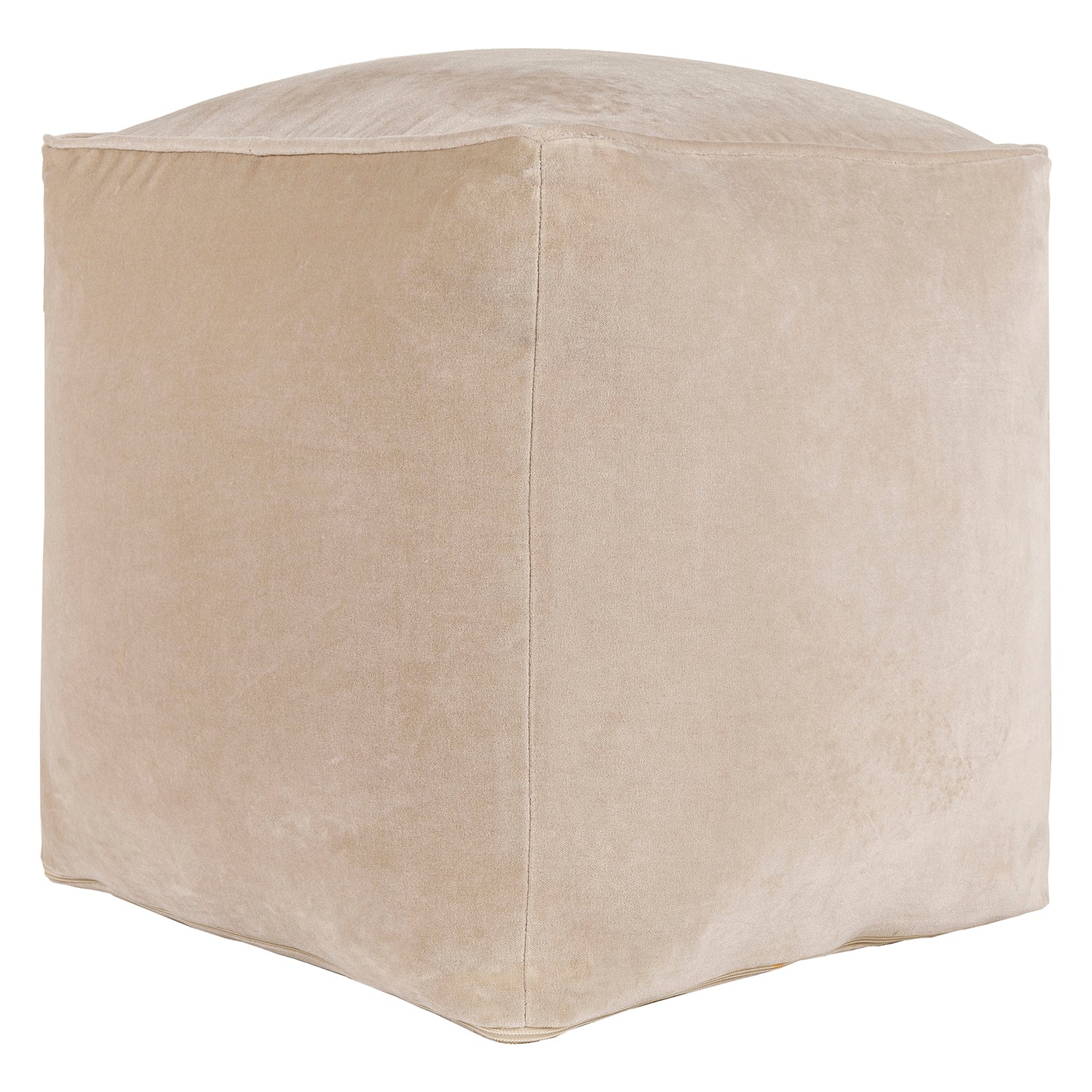 Olivia Cotton Velvet Pouf