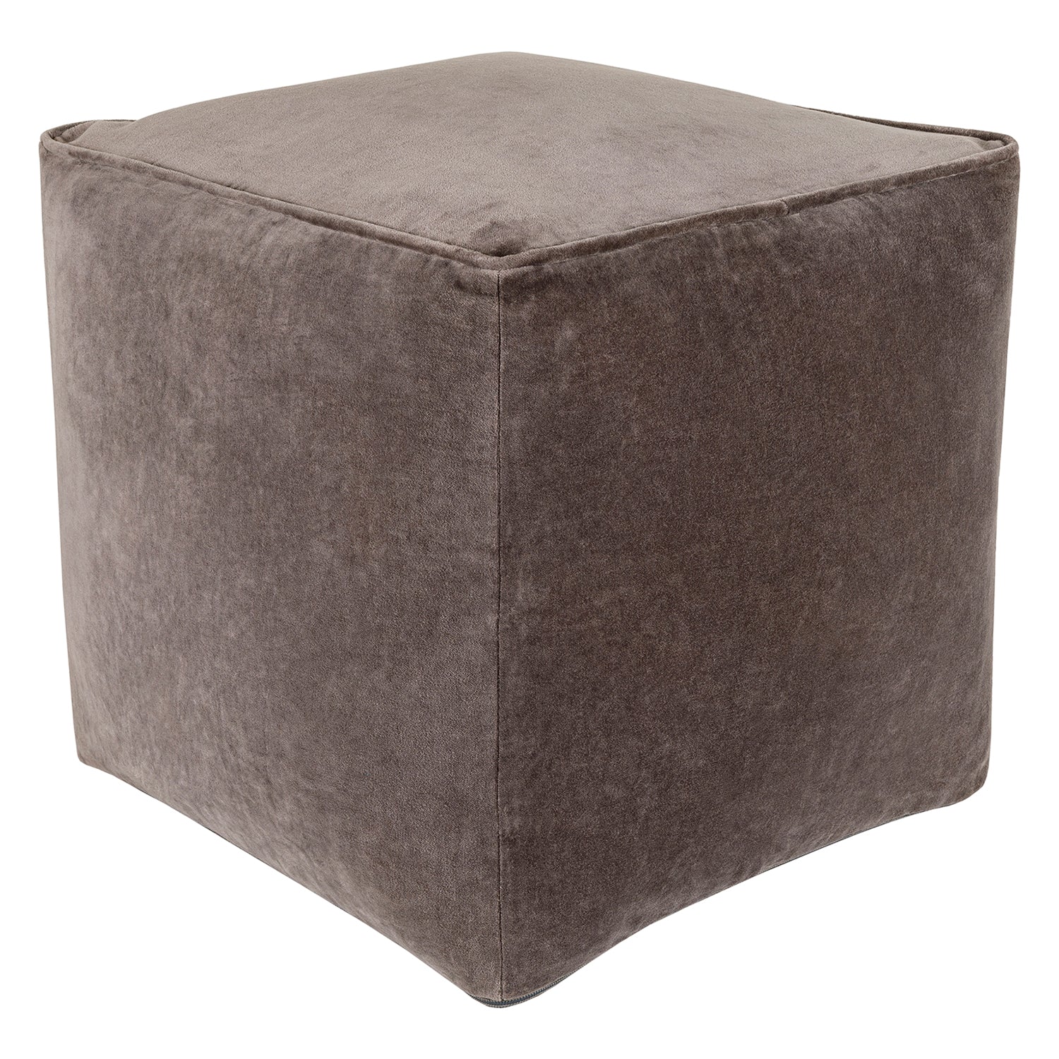 Olivia Cotton Velvet Pouf